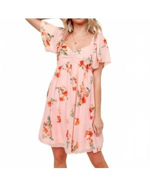 Kori Floral Chiffon Mini Dress - Pink