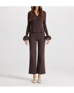 Theo the Label Nomia Wide Leg Knit Pants - Red
