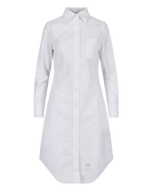 thom browne white dress Women's Anglaise And Poplin Polo Halter Dress in White Size 38 main image 1
