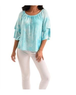 French Kyss Hailey Tie Dye Kashmira Top - Blue