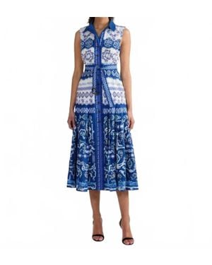 Saloni Nya Midi Dress - Blue