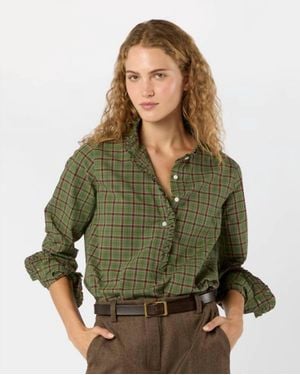 ANN MASHBURN Frill Shirt - Green