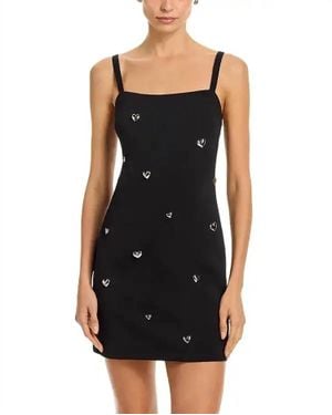 MILLY Colette Heart Applique Mini Dress - Black