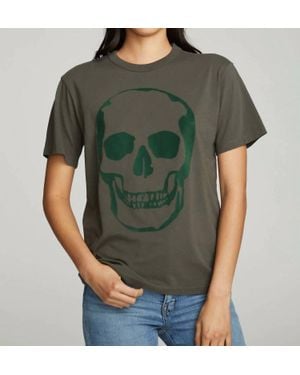 Chaser Brand Flocked Skull Tee - Green