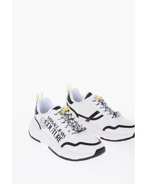 Versace Jeans Couture Fabric Atom Sneakers With Printed Contrasting - White