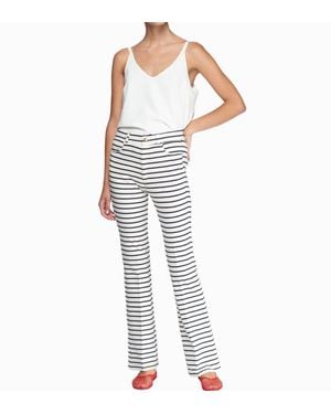 Vilagallo Stripe Flared Knit Pants - White