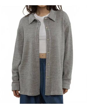 NVLT Shore Deadstock Waffle Button Down Shirt - Gray