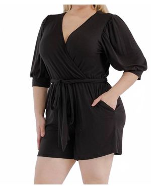 Karen T Design Tie-Up Detailed Romper - Black