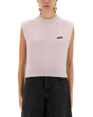 ROTATE BIRGER CHRISTENSEN Short Vest Shirt With Logo - White