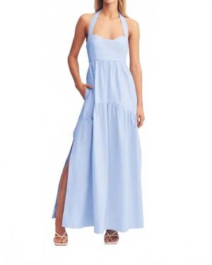 Shona Joy Maiori Halter Neck Maxi Dress - Blue