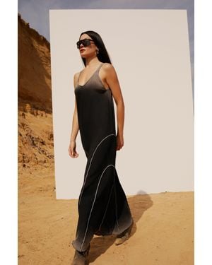 Pcfg Free Heaven Acid Wash Long Dress - Black