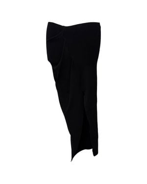 Rick Owens Draped Asymmetric Midi Skirt - Black