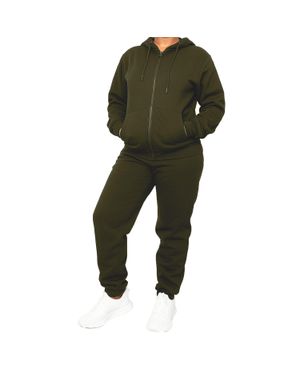 Blu Rock Loose Fit Full-Zip Hoodie And Jogger Sweatpants Matching, 2-Piece Set - Green