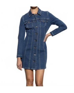 Sanctuary Sculpted Denim Mini Dress - Blue