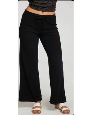 Chaser Brand Rpet Love Rib Wide Leg Lounge Pant - Black