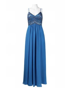 Sue Wong Beaded Empire Dress - Blue