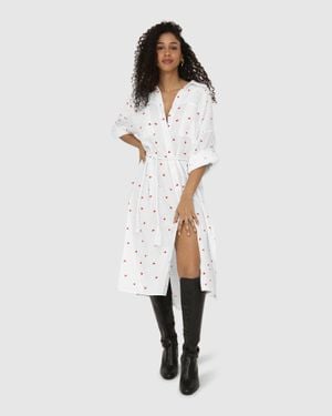 Belle & Bloom Seven Wonders Maxi Shirt Dress - White