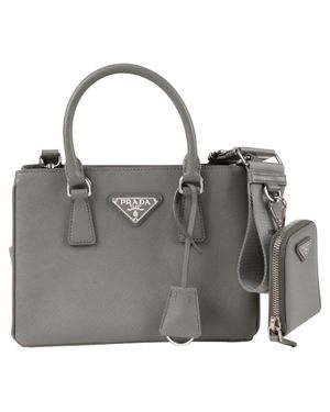 Prada Galleria Mini Tote Shoulder Bag - Gray