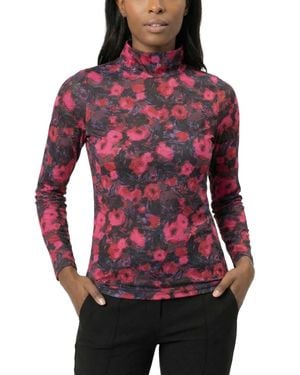 AREA STARS Lee Mock Neck Jersey Top - Red