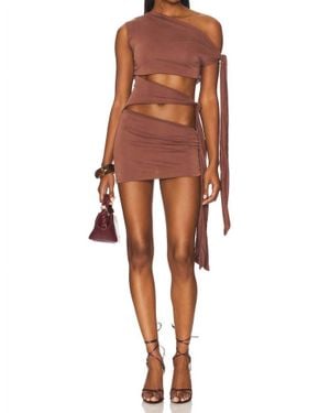 Jaded London Mena Knotted Mini Dress - Red