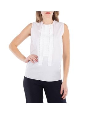 Marni Pleated Detailing Poplin Sleeveless Top - White