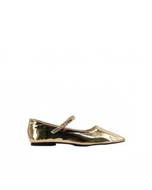 Shu Shop Square Toe Ballet Flats - Metallic