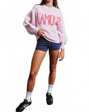 Bucketlist L'Amour Long Sleeve Sweater - Pink