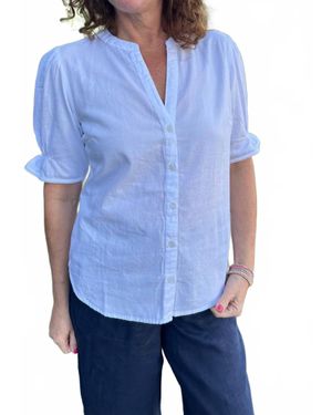 Michael Stars Roxanne Button Down Blouse - Blue