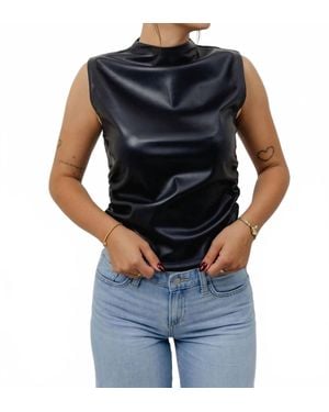 Hudson Jeans Vegan Leather Top - Blue