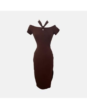 Heartloom Serra Ribbed Halter Midi Dress - Red