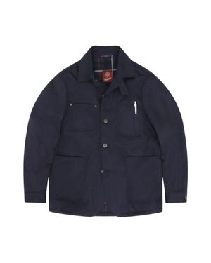 Tela Cruda Heritage-Inspired Quilted Workwear Jacket - Blue