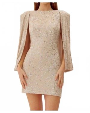 Adelyn Rae Maddy Sequin Bodycon Mini Dress - Natural