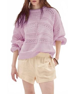 DELUC Faial Open Stitch Sweater - Red