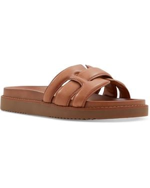 ALDO Wylalaendar Woven Leather Flatform Sandals - Brown