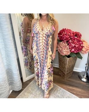 PAANI Open Back Halter Maxi Dress - Multicolor