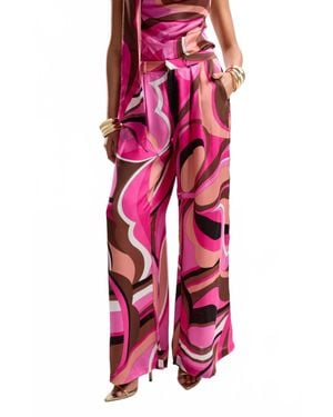 Cin Cin Palace Wide-Leg Pants - Red