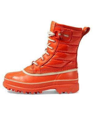 Sorel Caribou Royal 8.5 Optimized Chalk Waterproof Boots Khd103 - Red