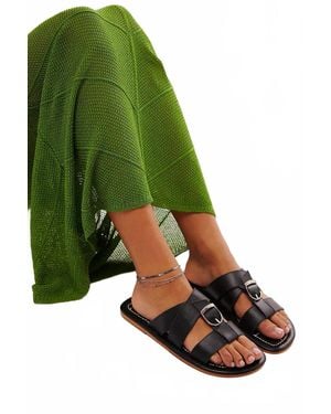 Free People Sloan Buckle Sandals - Green