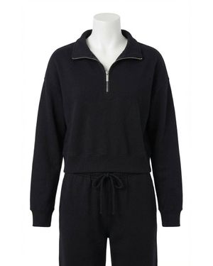 Z Supply Downtown Half Zip Sweatshirt - Black