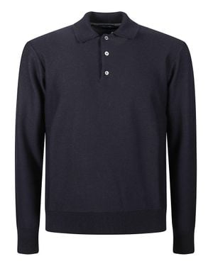 Drumohr Classic Polo Neck Merino Sweater - Blue
