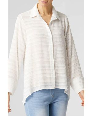 Coco + Carmen Lee Frayed Stripe Chiffon Shirt - White