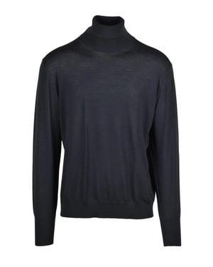 Eleventy Refined High-Neck Wool Sweater - Blue