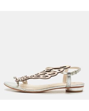 Sophia Webster Rose Leather Seraphina Flat Sandals - White