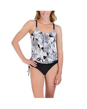 Stella Parker 2-Piece Swim Set Multi Floral Tummy Control Dsgl625 - Blue
