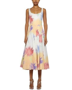 Prabal Gurung Corset Top Sun Midi Dress - Pink