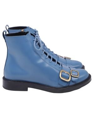 Tod's Lace-Up Ankle Boots - Blue