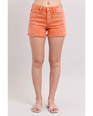 Judy Blue Mid Rise Shorts - Orange