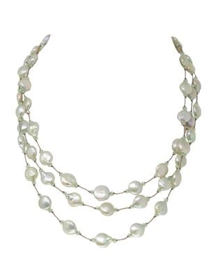 Margo Morrison Freshwater Pearl Necklace - Metallic