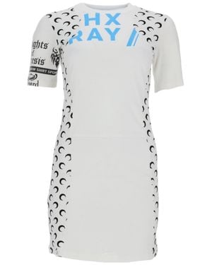 Marine Serre Crescent Moon Graphic Mini Dress - Blue
