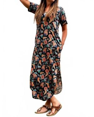 Sterling Kreek Painted Bloom Maxi Dress - Black